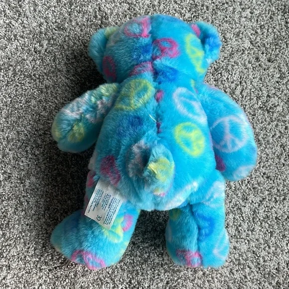 BUILD A Bear 15” Aqua Peace Sign Plush Bear - Picture 8 of 8